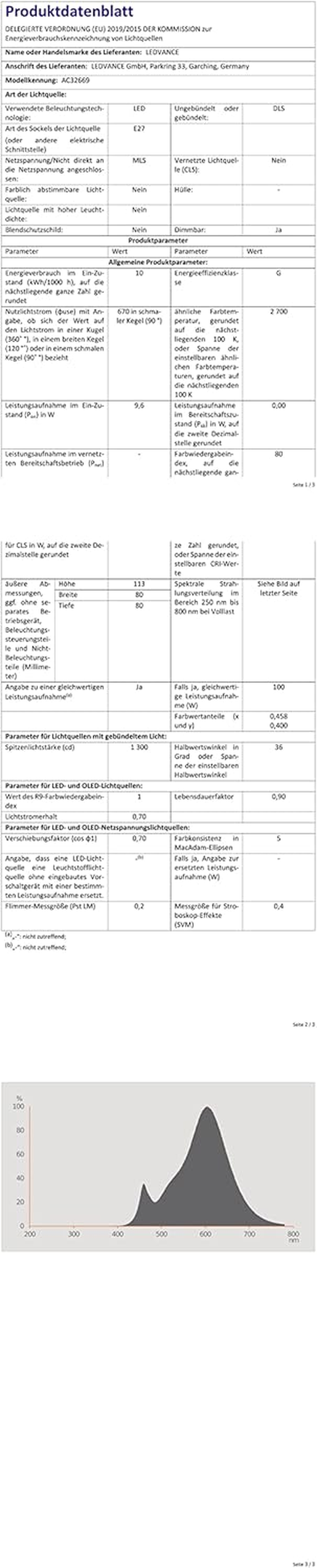 Osram LED Reflector Lamp | Base: E27 | Warm White | 2700 K | 4.30 W | Replacement for 60 W | LED Star R80 image number 4