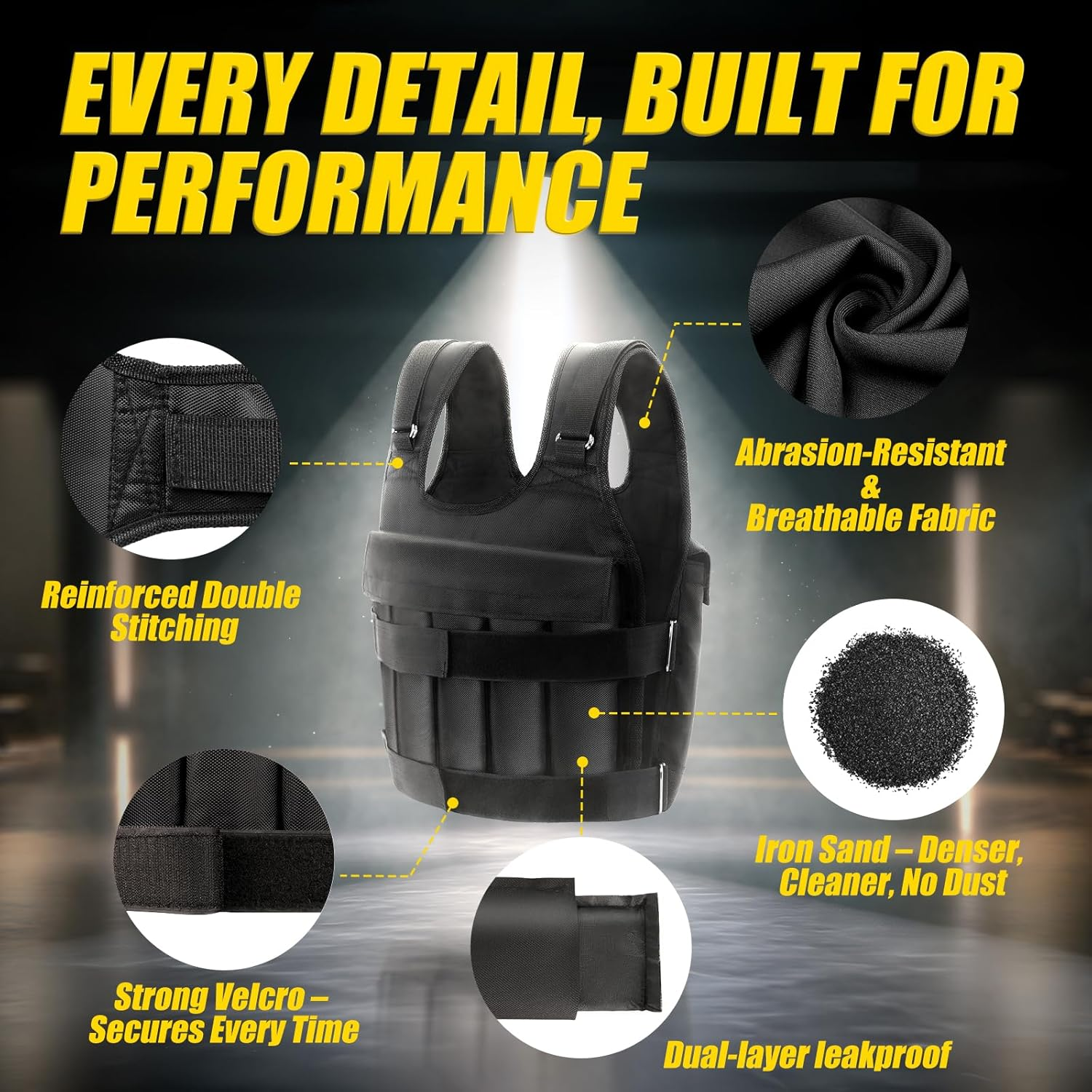 ATERCEL Weighted Vest for Men and Women, 4 to 12Lbs Adjustable Workout Vest for Strength Training, Running, Fitness, Muscle Building, Weight Loss, Weightlifting, Walking, Jogging, Home Exercise image number 5