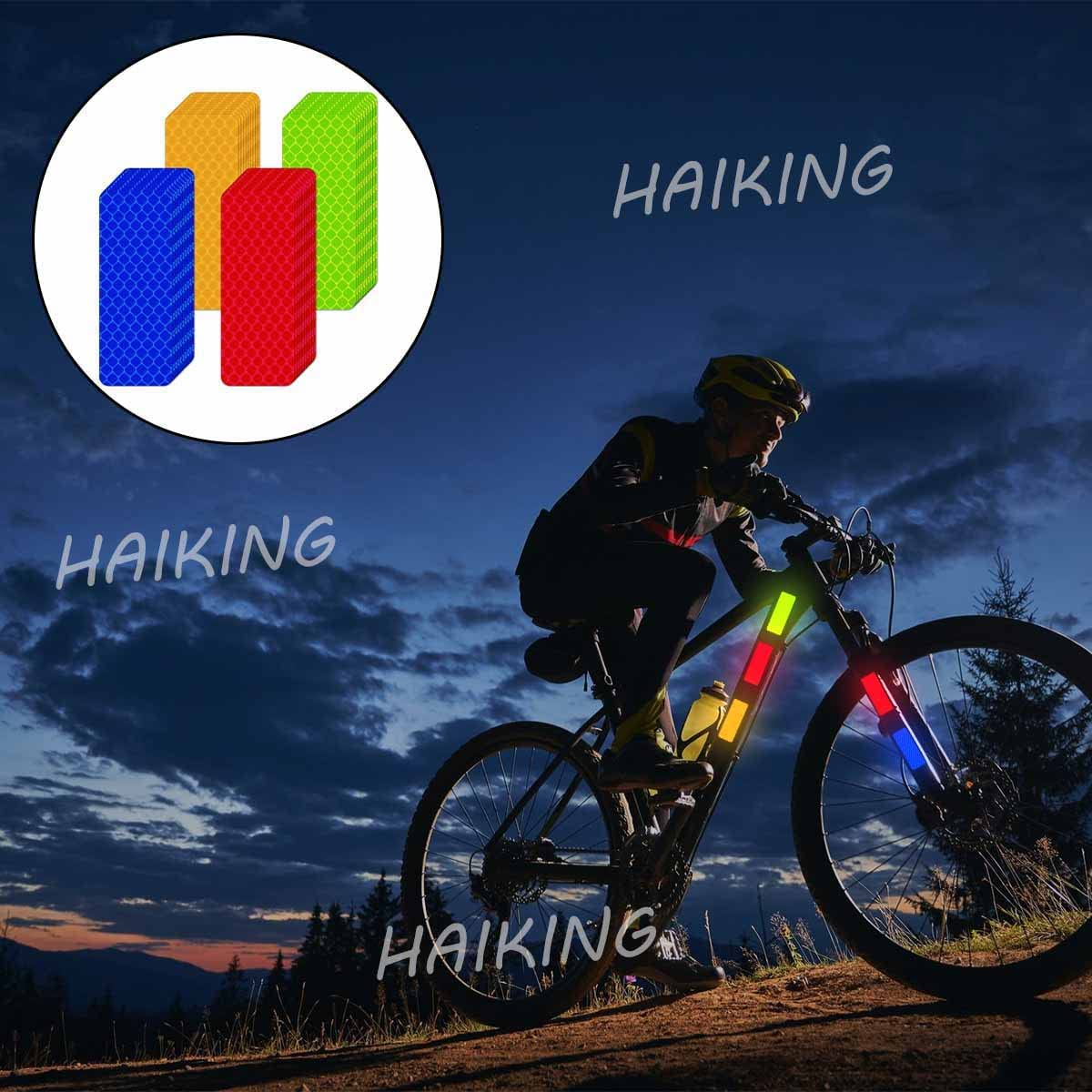 Reflective Stickers, 40 Pcs 1.18 * 3.15In Waterproof Safety Warning Reflective Stickers for Car, Bike, Motorcycle, Helmets (Yellow, Red, Orange, Blue) image number 3