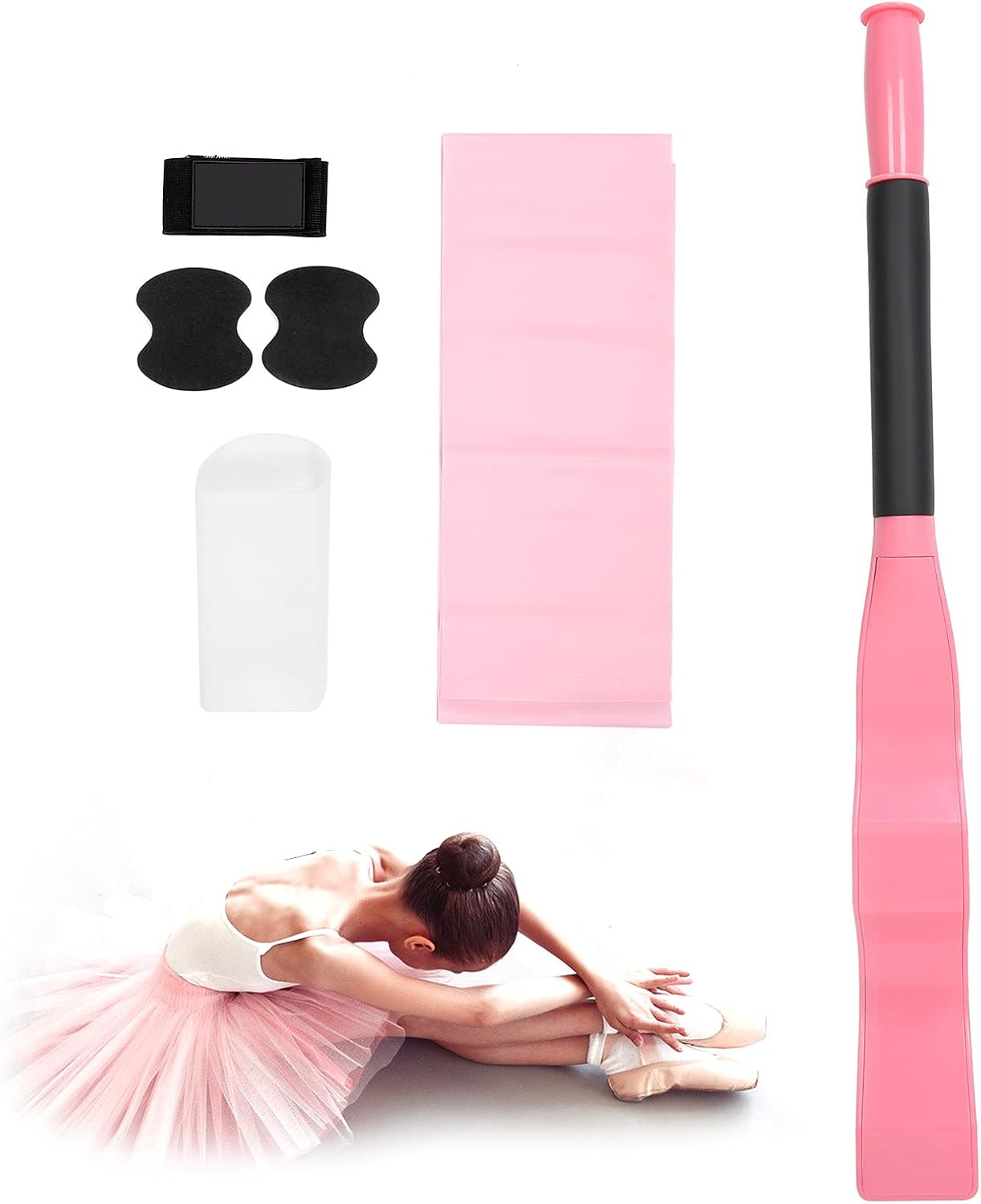 Professional Ballet Foot Stretcher, Portable Dance Stretching Equipment with Elastic Stretch Band, Silicone Foot Cover, Small Bag for Easy Carry, for Dancers, Yoga People image number 1