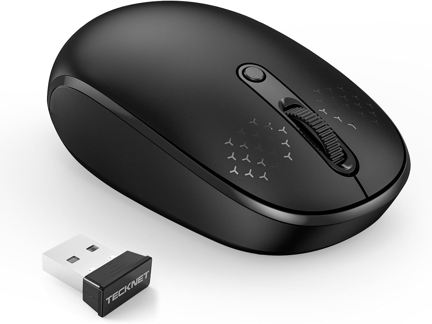 TECKNET Wireless Mouse, 2.4G Quiet Computer Mouse with USB Receiver, 4 Buttons Portable Cordless Mice for Chromebook, Laptop, PC, Mac, 800/1200/1600 DPI