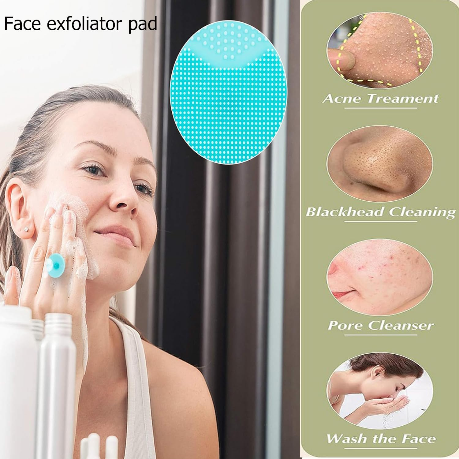 POATOW 4 in 1 Silicone Body Scrubber Shower Brush Set for Men Women Adult,Long Handle Body Brush,Anti-Slip Back Scrubber for Shower,Shower Bath Brush with Hook image number 5