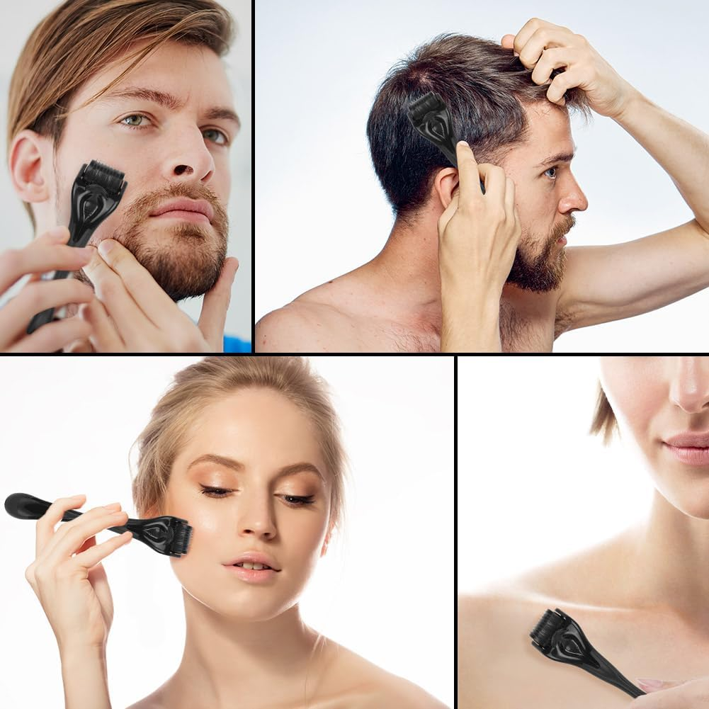 LOPHE Derma Roller, 0.25Mm Microneedle Derma Roller for Men and Women, Professional Microneedling Derma Needling, Micro Needle Roller Facial Wrinkles Hair Loss Stretch Marks Hair Regrowth - 6 In 1 Kit image number 5