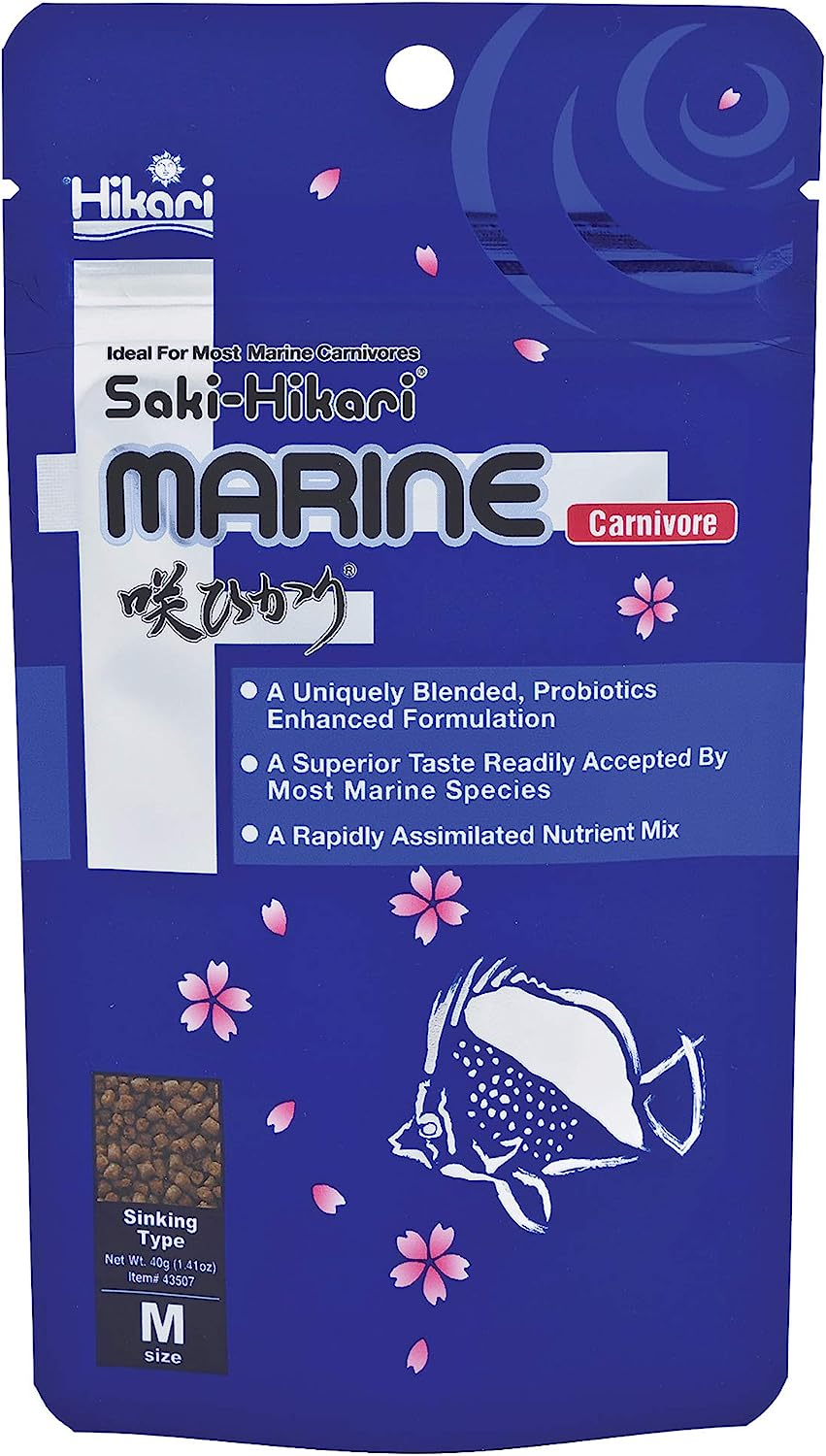 Hikari 042220 Carnivore Medium Sinking Pellets Marine Fish Food, One Size image number 1