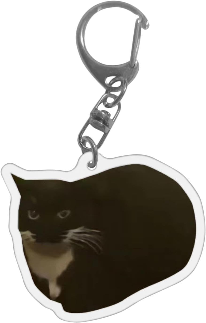 Furtryvl Keychain Charm | Unisex Fruit Shaped Crying Cat Key Pendant - 2D Acrylic Keychain Clicker Toy with Lanyard for Car Keys, Backpacks, Hand Bags, Kids and Adults image number 3