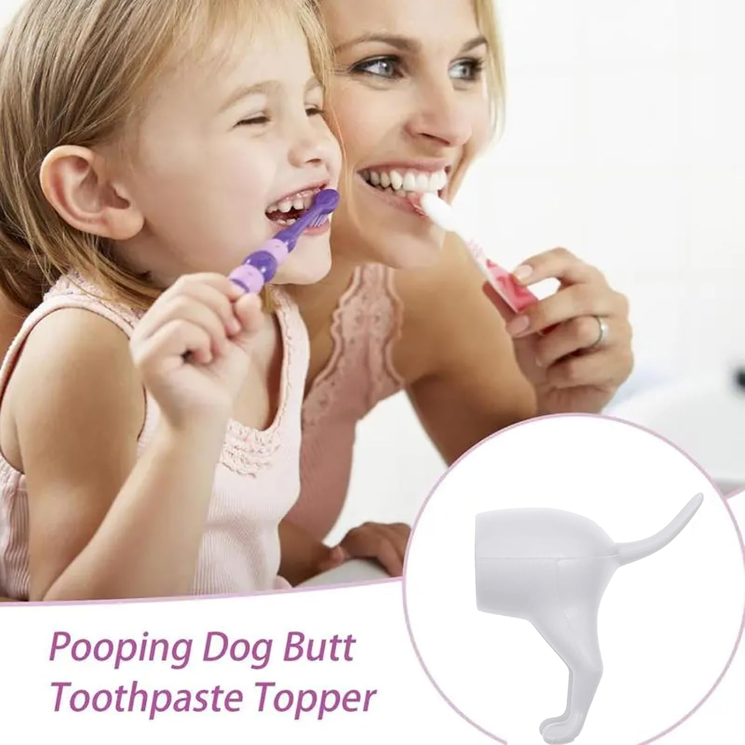 Pack of 4 Creative Toothpaste Dispenser Caps Dog Toothpaste Dispenser Poop Dog Butt Toothpaste Attachment Funny Toothpaste Squeezer Toothpaste Attachment for Children and Adults Funny Gifts image number 4