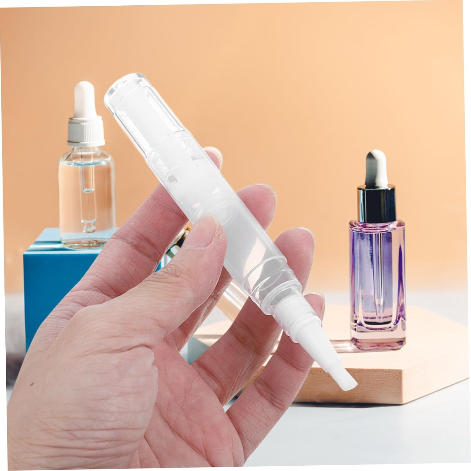 SOLUSTRE Whitening Pencil for Nails French Manicure Pencil White Reusable Nail Oil Pen Refillable Twist Pen image number 1