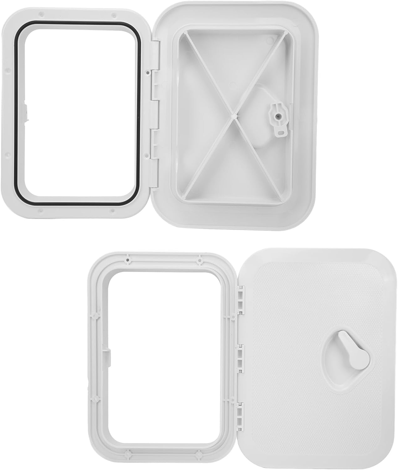 Marine Access Hatch - Marine Boat Deck Hatch - Boat Hatch Lid Deck Access Hatch & Lid - 10-5/8 X 14-3/4 / 270Mm X 375Mm - Opening Clearance: 7-1/2 X 11-1/2 - Black image number 2