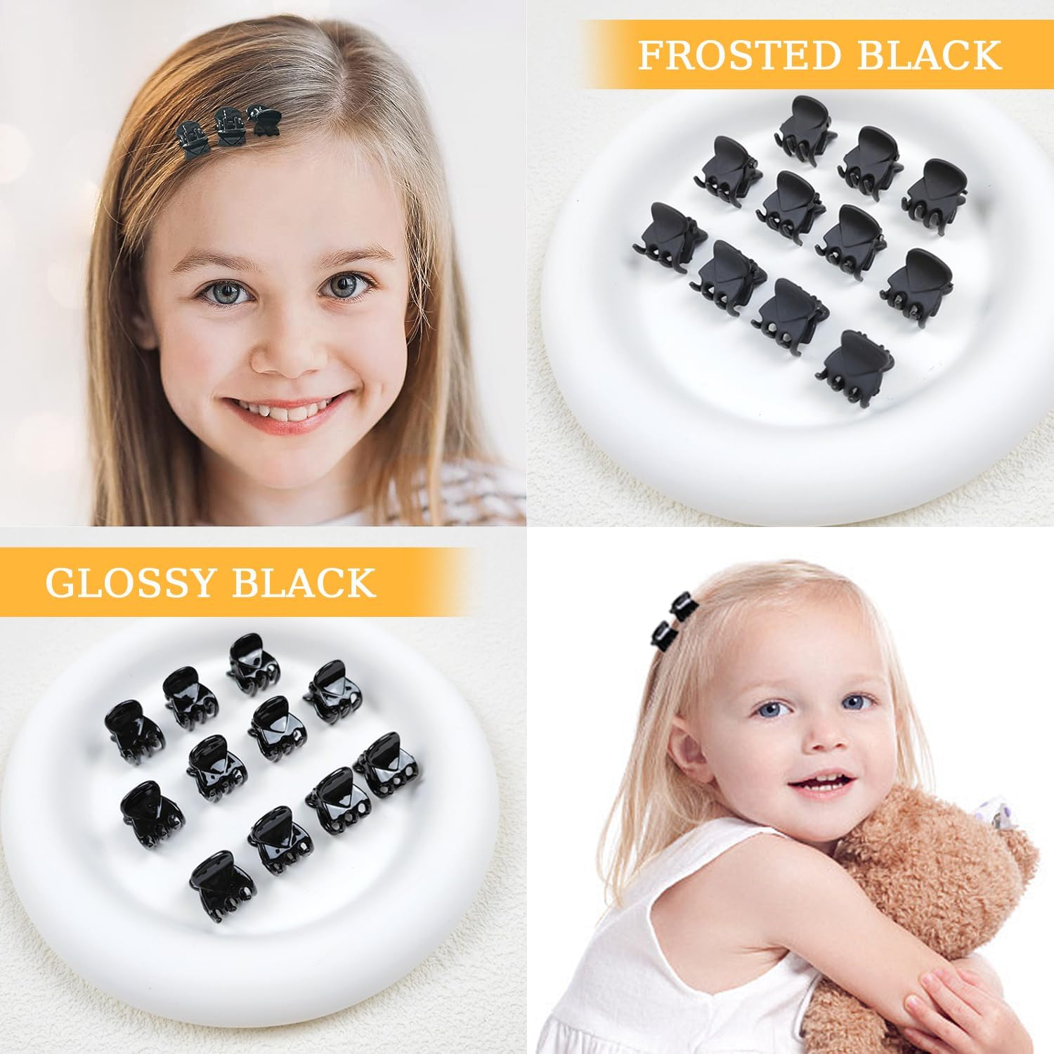 TRKETK 36 Pcs Mini Hair Clips, Plastic Mini Claw Hair Clips Non-Slip Hair Catch Small Hair Claw Clips Mini Jaw Clips Hair Accessories for Girls and Women (Black and Brown) image number 3