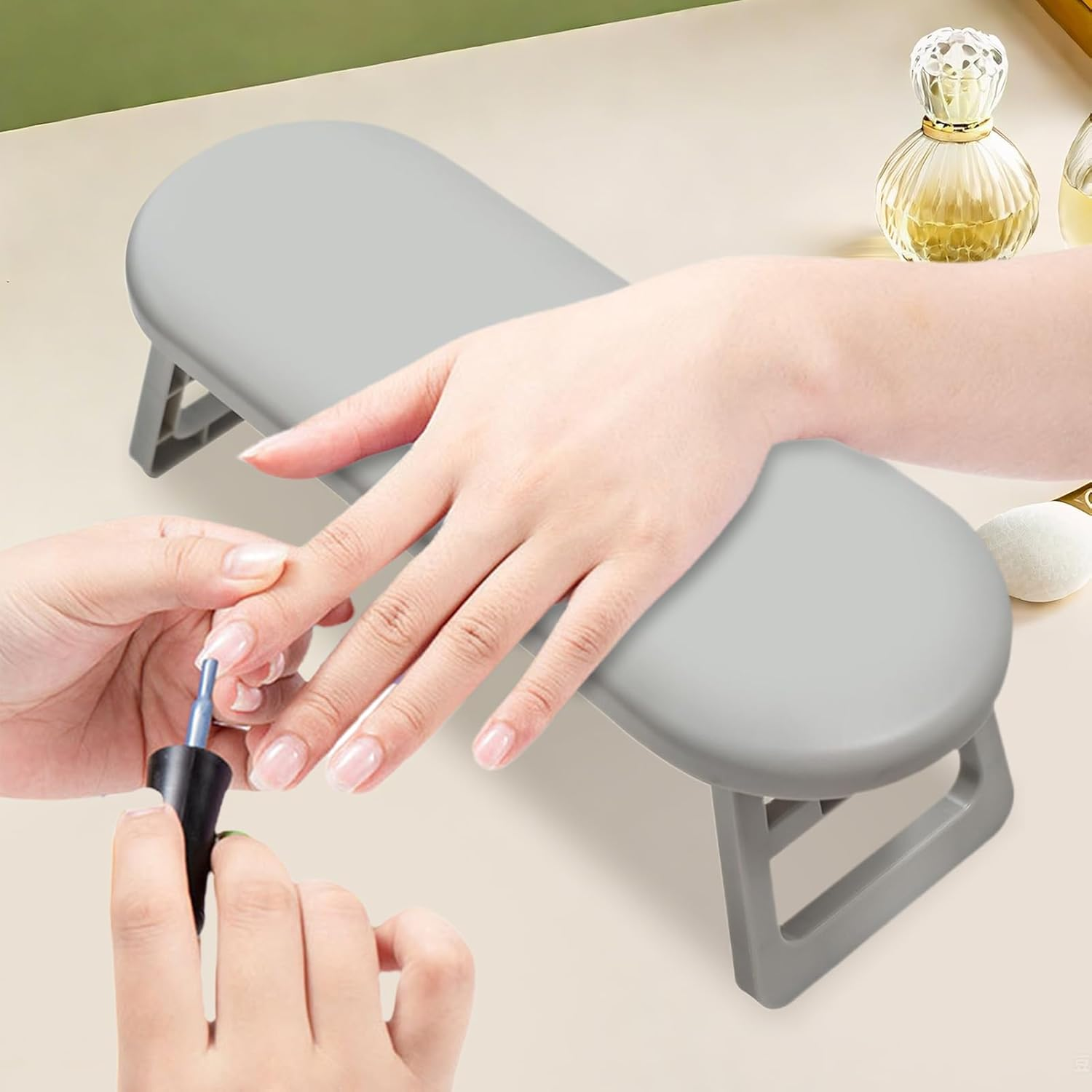 Bomefoi Arm Rest for Nails Foldable - Non-Slip Arm Cushion for Manicure | Ergonomic Adjustable Hand Rest for Work Station Manicure Pedicure Professionals Beginners Home Outdoors - White image number 3