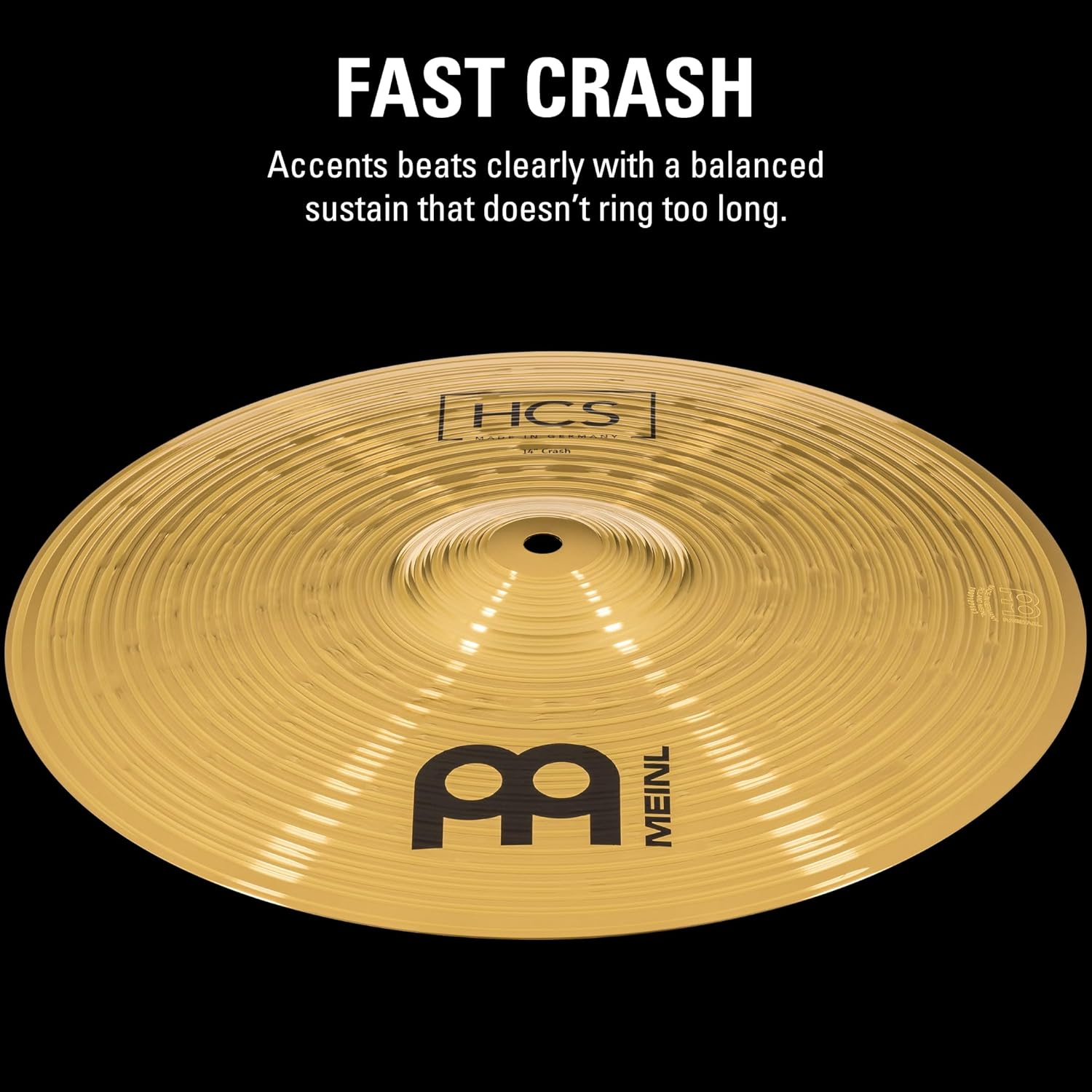 Meinl Percussion 14&Acirc;&euro; Crash Cymbal &Acirc;&euro;&ldquo; HCS Traditional Finish Brass for Drum Set Use, Made in Germany (HCS14C) image number 3