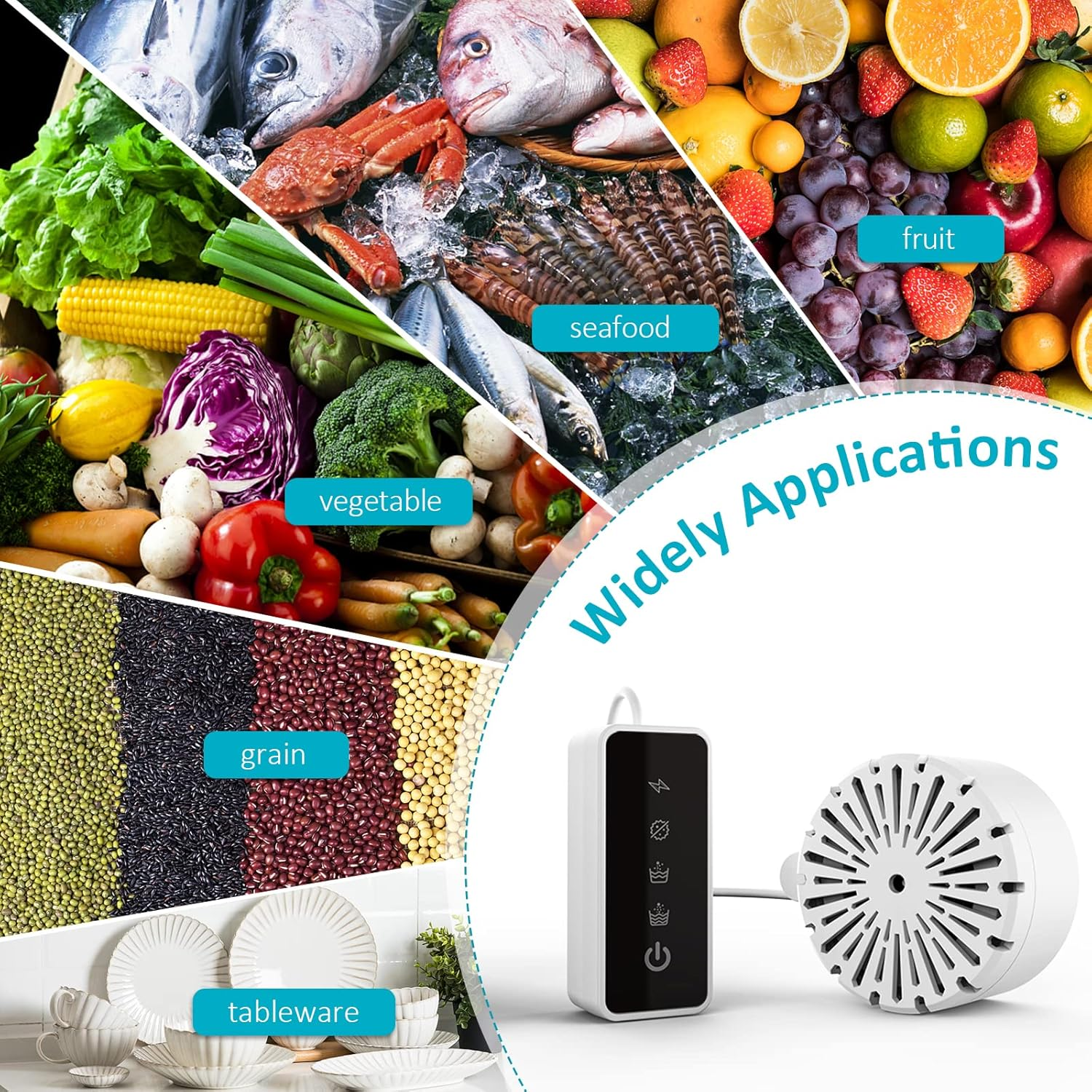 IMENE Upgraded 2-In-1 Fruit and Vegetable Washing Machine, Portable Oh-Ion Purifier for Fruits, Vegetables, Meat, Rice, Tableware image number 5