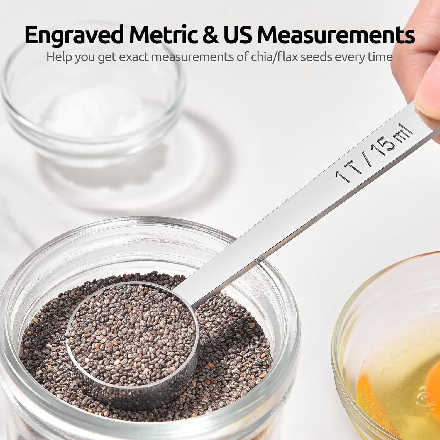 U-Taste 1Tbsp Coffee Scoop - 18/8 Stainless Steel Measuring Tablespoon Serving Scooper, 10.8Cm Long and Firm Metal Handle for Ground Coffee, Bean, Powder in Canister (15Ml/1Tbsp, Silver) image number 1