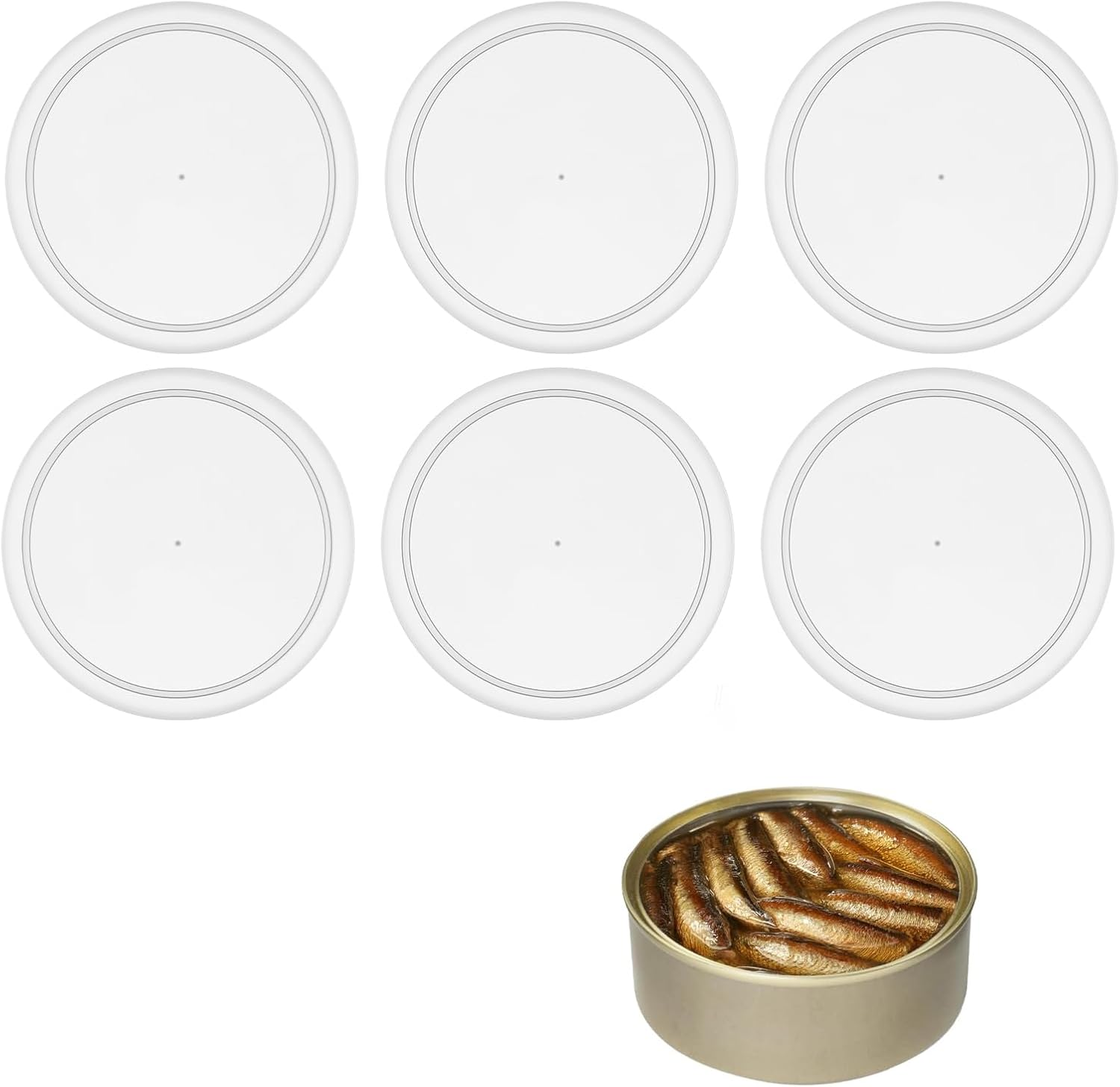 Weenwill Can Covers,6 Pcs Pet Food Covers Clear Plastic Tight Seal Lids Reusable Universal Cat Dog Can Lids for Food Storage Milk Powder Tomato Sauce Canned Beans Dog Cat Pet Cans 75Mm image number 1