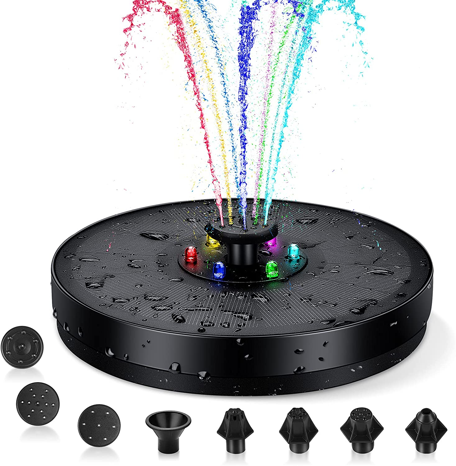 Bluefire Solar Fountain, Living Solar Fountain for Bird Bath, Floating Water Fountain Pump, Solar Powered Water Bubbler Pump for Garden, Birdbath, Pool, Pond, Outdoor image number 6