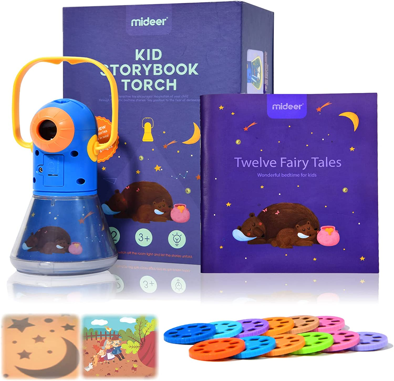 Mideer Light Projector Storybook with 12Pcs Story Reels for Age 3-5 image number 2