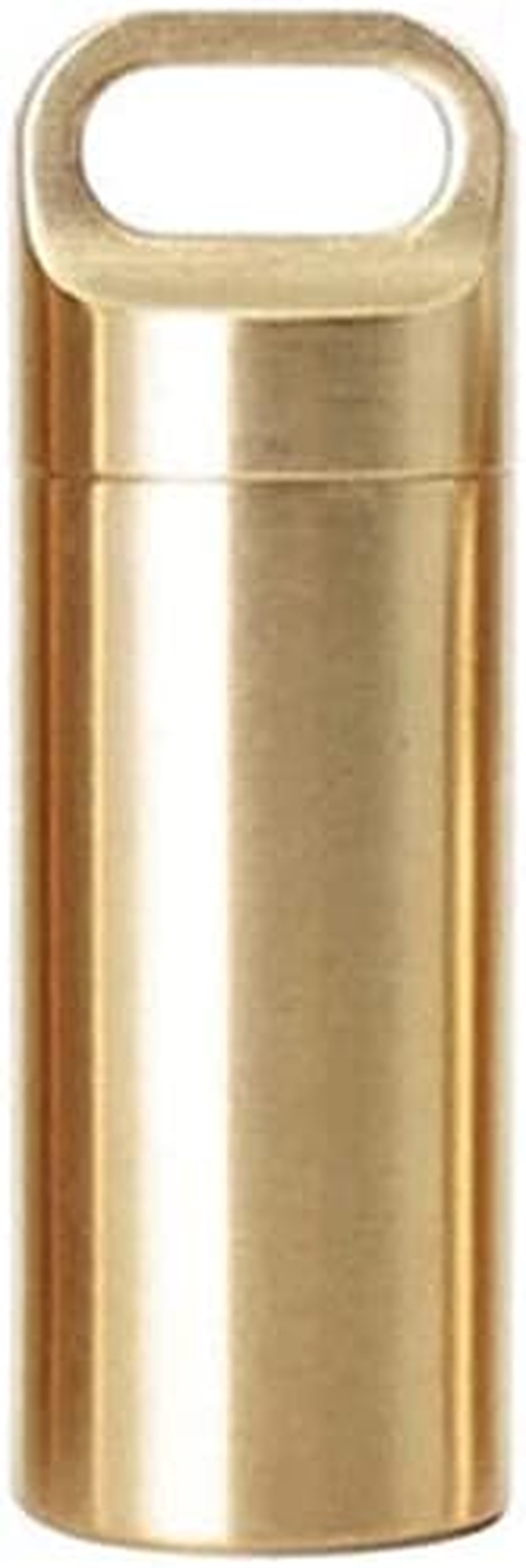 AIMALL Waterproof Brass Pill Box Case, Durable Medicine Capsule Holder with Keyring, Portable Container for Outdoor Survival, Hiking, and Daily Use image number 2