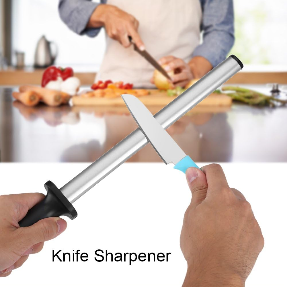 10 Inch Diamond Knife Sharpening Rod Knife Sharpener for Home Kitchen or Restaurant Master Chef Gourmet Blade Honing Rod