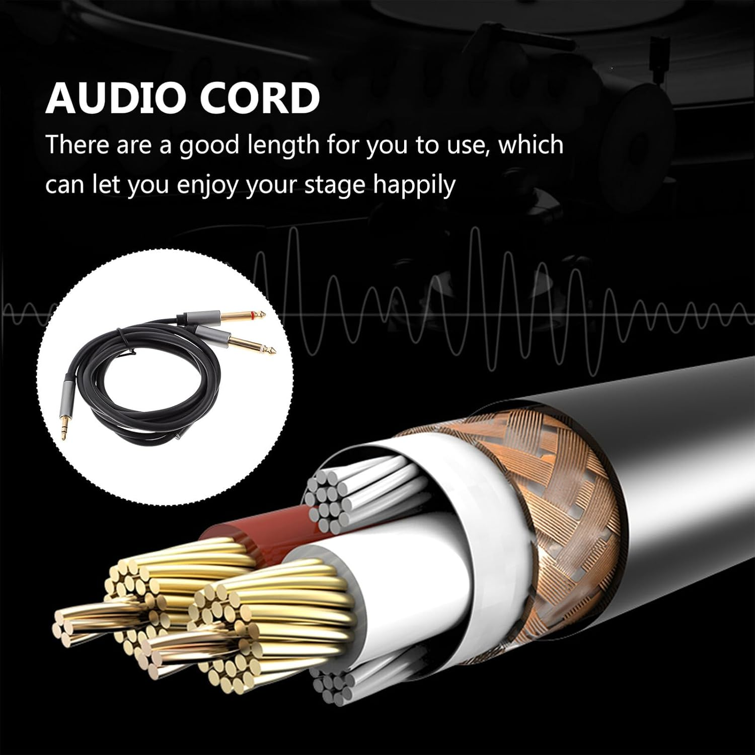 Stereo Audio Cable to Jack with Aluminum Alloy Connectors Dual Channel Transmission Cord for Laptop Amplifier CD Player High-Fidelity Home and Professional Audio Systems image number 1