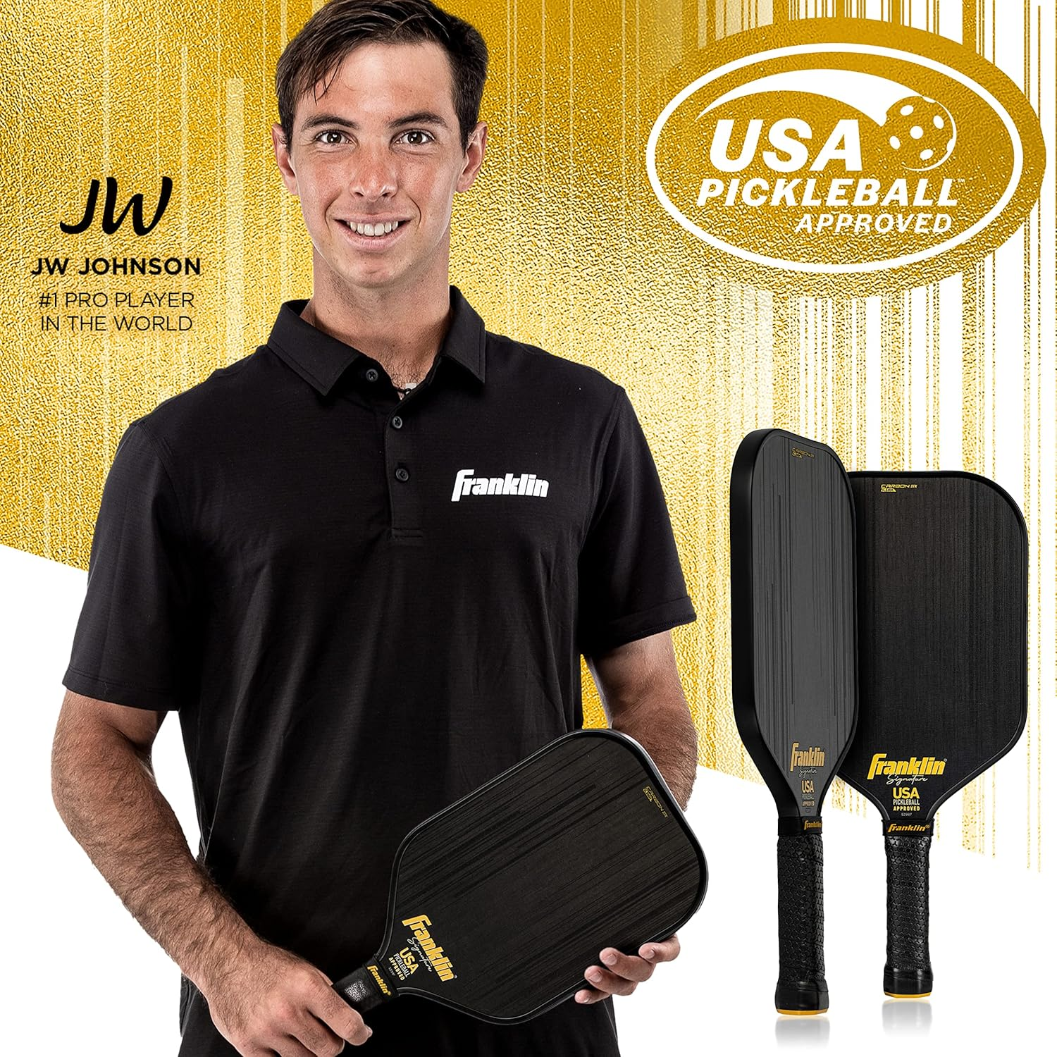 Franklin Sports Pro Pickleball Paddles-Signature Series STK Carbon Fiber-Pickleball USAPA Approved-Polypropylene Core image number 1