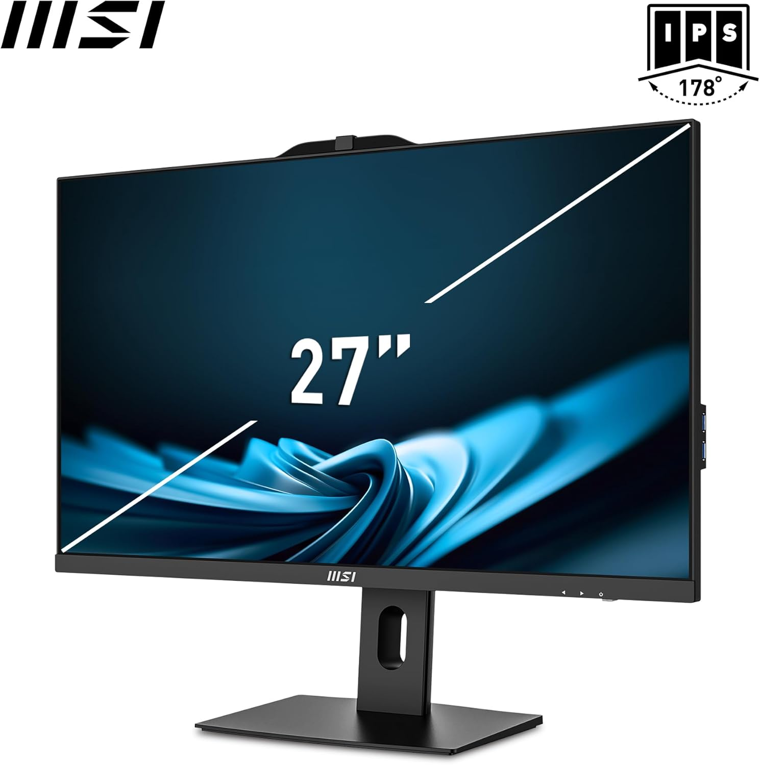 MSI PRO AP272P 14M-491AU 27" All in One Desktop PC, FHD, IPS, Intel Core I5-14400, 16GB DDR5 RAM, 512GB M.2 SSD, WIFI6E BT5.3, Win 11 Home, Webcam, Height Adjustable, Wireless KBM, White image number 5