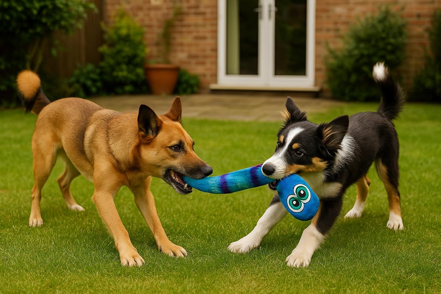 JOME Blue Gradient Big Eyes Snake Soft Toy for Dogs - Integrated Sound and Bite Resistant image number 2