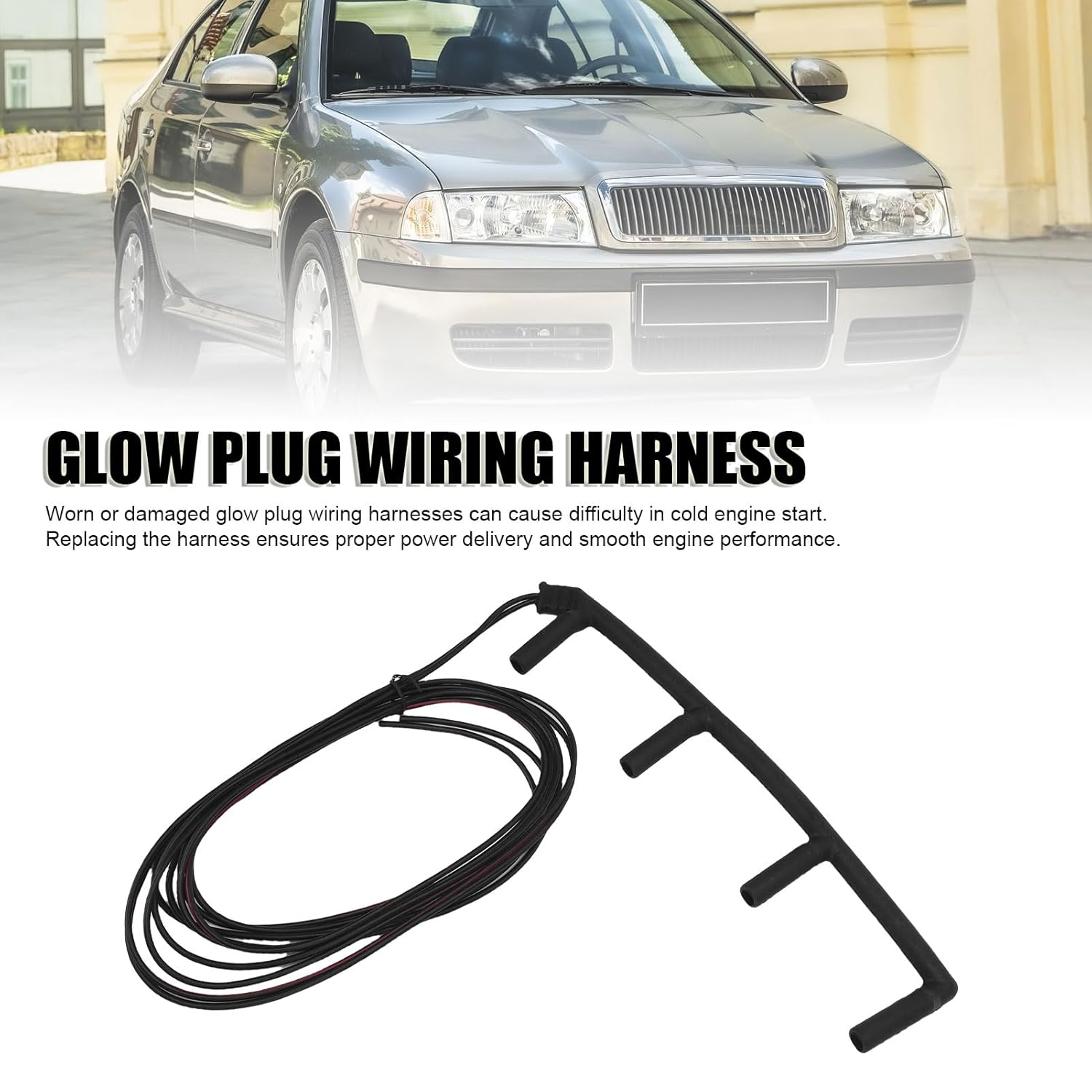 Sorandy 038971782B 2 Wire Glow Plug Wiring Harness, Direct Replacement for 7M6 7M8 7M9 1.9 2.0 TDI, Automotive Replacement Harness Bridge image number 3