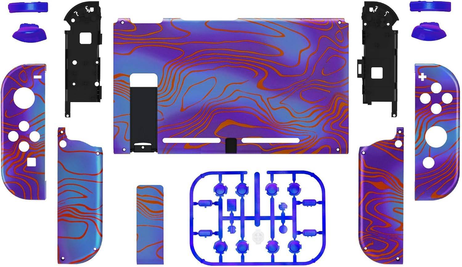 Extremerate DIY Replacement Shell Buttons for Nintendo Switch, Back Plate for Switch Console, Housing with Full Set Buttons for Joycon Handheld Controller - Damascuscamo image number 6