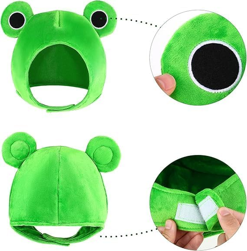 JEOJEOY Cute Plush Frog Hat Scarf Cap Ears Winter Ski Hat Full Headgear Novelty Party Dress up Cosplay Costume Green image number 4