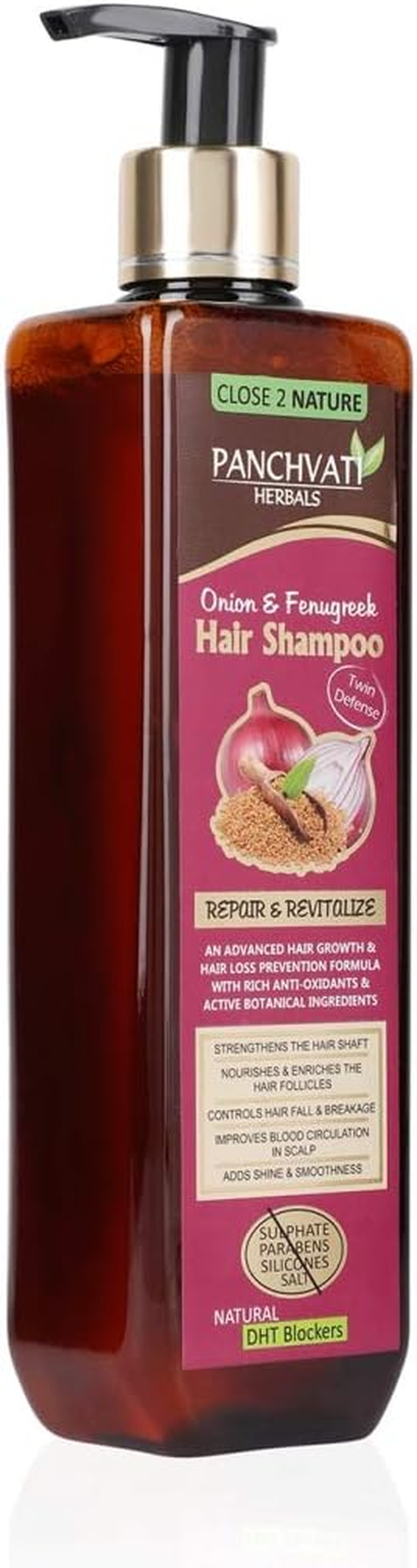 Panchvati Onion Fenugreek Hair Shampoo, 300 Ml - No Sulphate, No Parabens, No Silicon & Salt image number 1