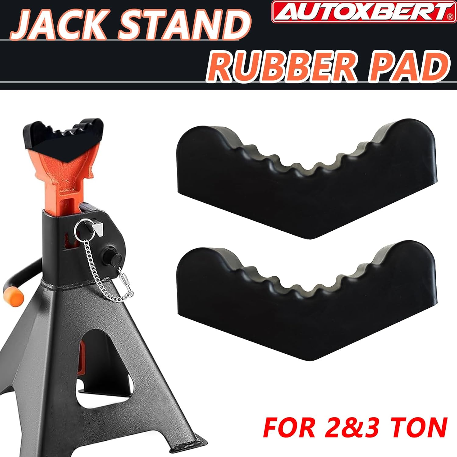 2PCS Jack Rubber Pads for Jack Stands, 6 Ton Frame Rail Pinch Welds Protector, V-Shape Heavy Duty Jack Pad Adapter, Anti-Slip Jack Pad for Lift Jack Stand Black - 2/3 Ton Red image number 4