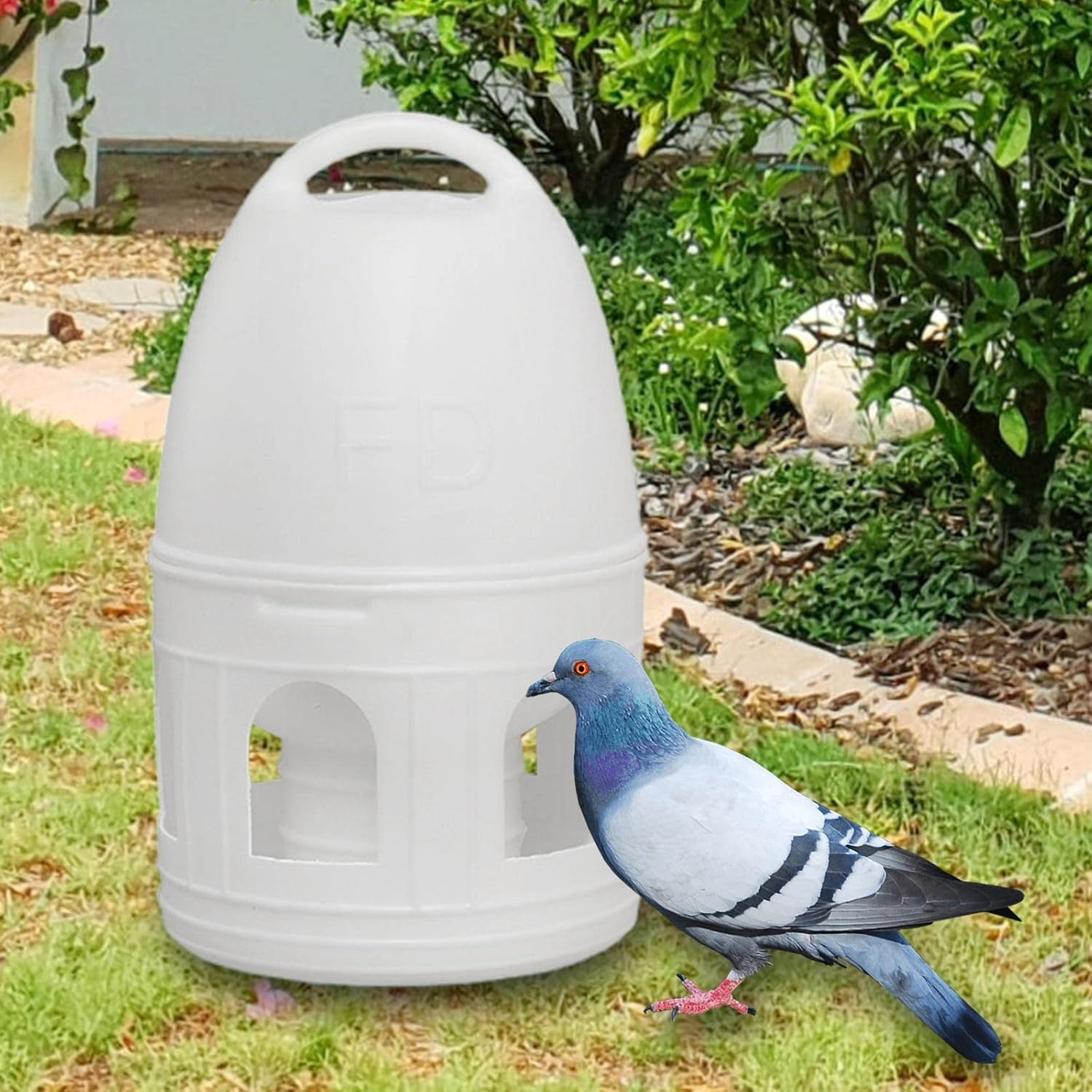 Wyhqgn Bird Water Drinker, Parakeet, Pigeon, Parrot, Duck, Chicken, Pigeon, Water Dispenser, Automatic Feeder, Large Capacity Drinker And, White 5L image number 6