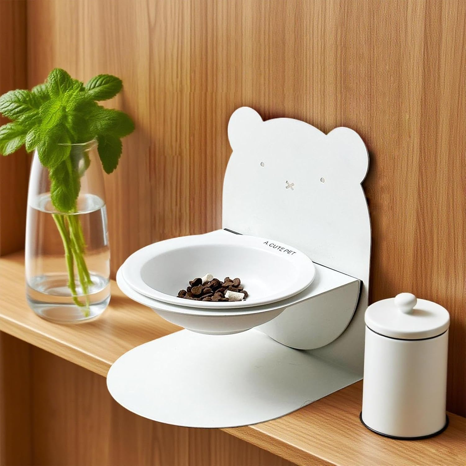 Ceramic Cat Bowl,Slow down Eating Cat Food Dish | Healthy Eating Diet Height-Adjustable Dish for Kitten Puppy Animals Small Medium Large Breeds image number 5