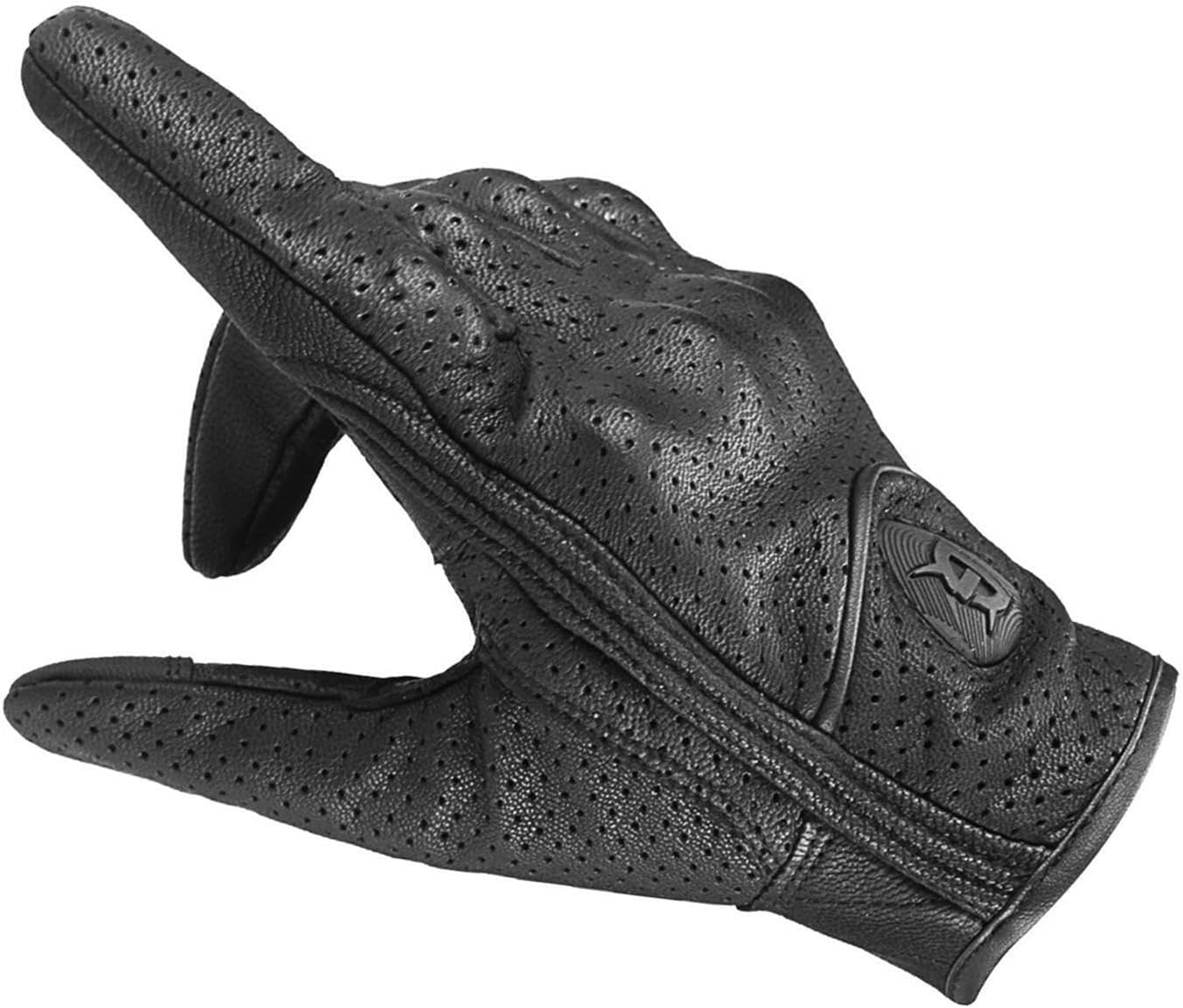 IOIUSKKU Full Finger Leather Motorbike Gloves Summer Touchscreen for Men Women Breathable and Lightweight, Black, L image number 5