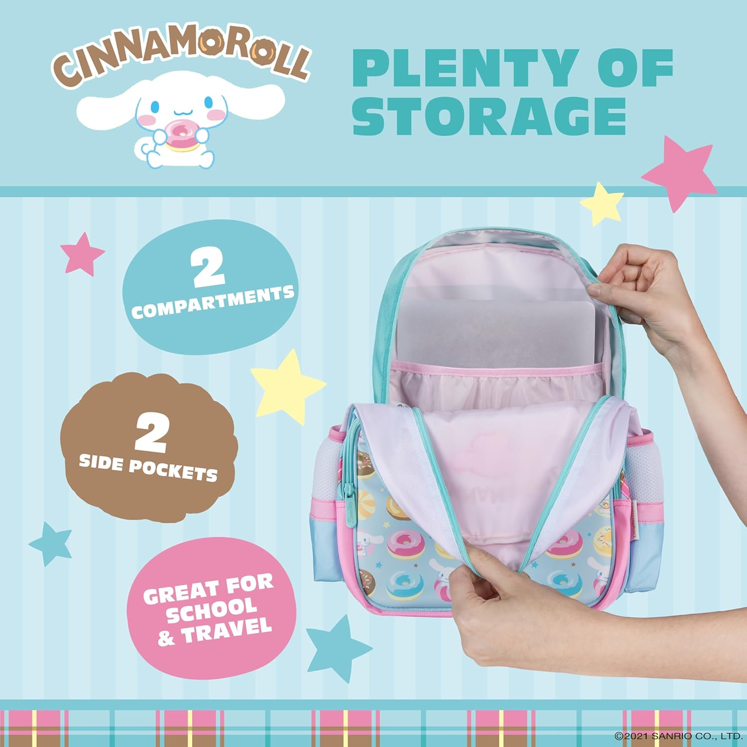 Blue Sky Studios Hello Kitty Backpack, Cute Rucksack for Kids and Teens, Kawaii Primary Secondary School Supplies image number 2
