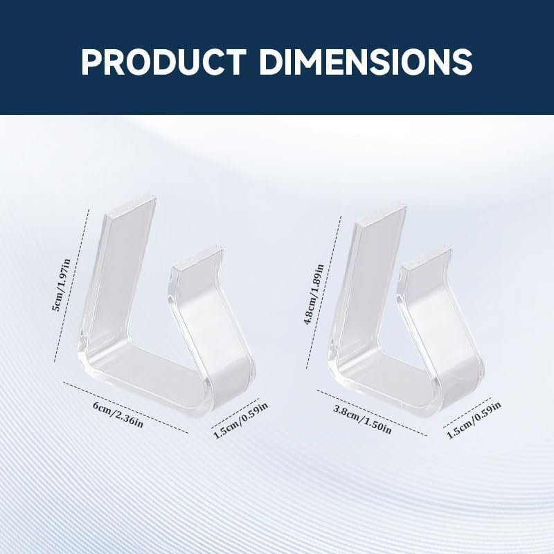 12 Pcs Table Cloth Clips, Plastic Clear, Hidden down Fixingtablecloths, Universal Fit for 20-35Mm Table Thickness, Camping, Picnic, outside Table, Wedding