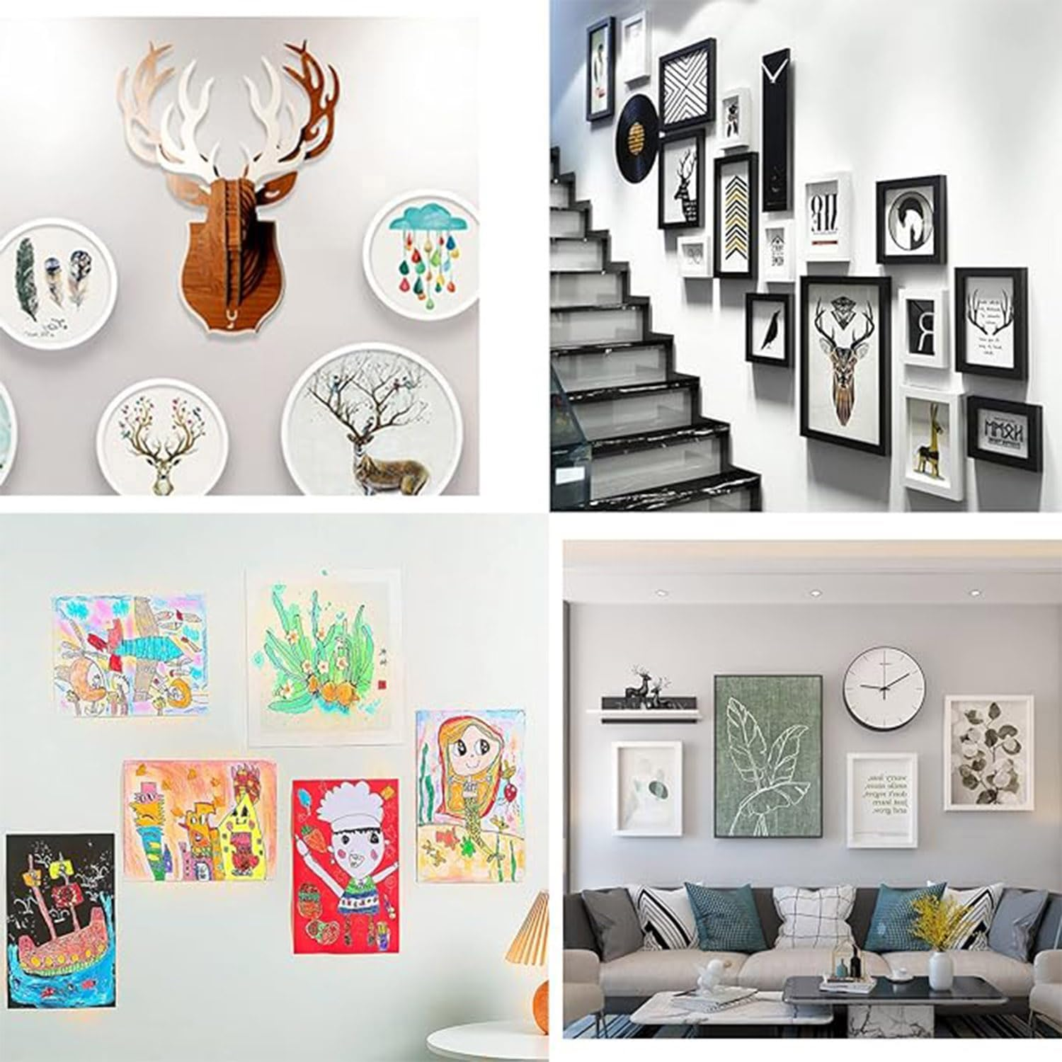 Roczential Large Canvas Hangers, Damage Free Picture Hanging Hooks Heavy Duty, Wall Hangers without Nails, for Bathroom Kitchen Home Door Closet, White (Hook Narrow, 20)