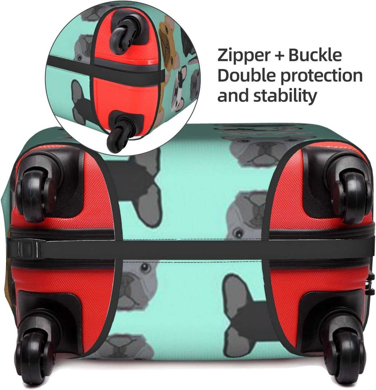 French Luggage Cover Anti-Scratch Suitcase Protector Fits 18-32 Inch Luggage image number 4