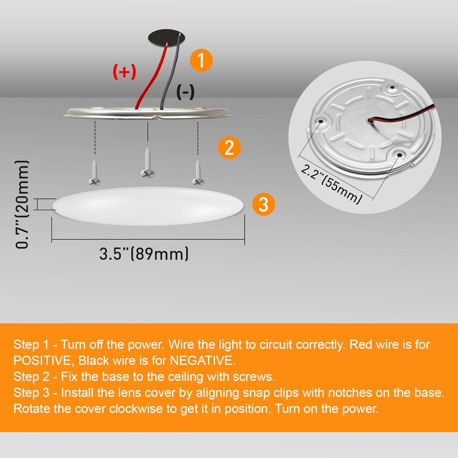 Dream Lighting 12Volt DC LED Interior Ceiling Lights White PC Lens down Lamp RV Motorhome Caravan Boat Yacht Warm White under Cabinet Roof Dome Lighting 250 Lumens - 4.5Inches Cool White image number 7