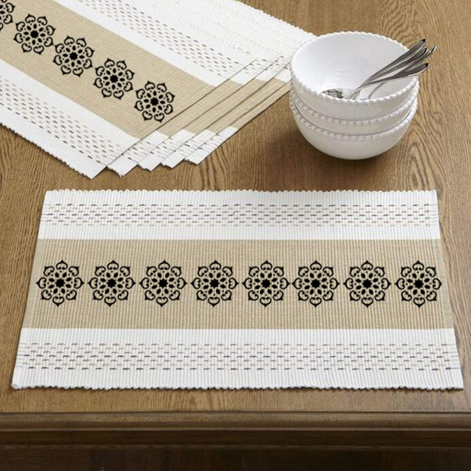 Craftreat Rangoli Border Stencils for Painting on Canvas, Wallart, Bullet Journal Notebook and Scrapbook - Mandala Border Stencils - 3"X12" Indian Stencils - Reusable Stencil Arts & Crafts Supplies image number 4