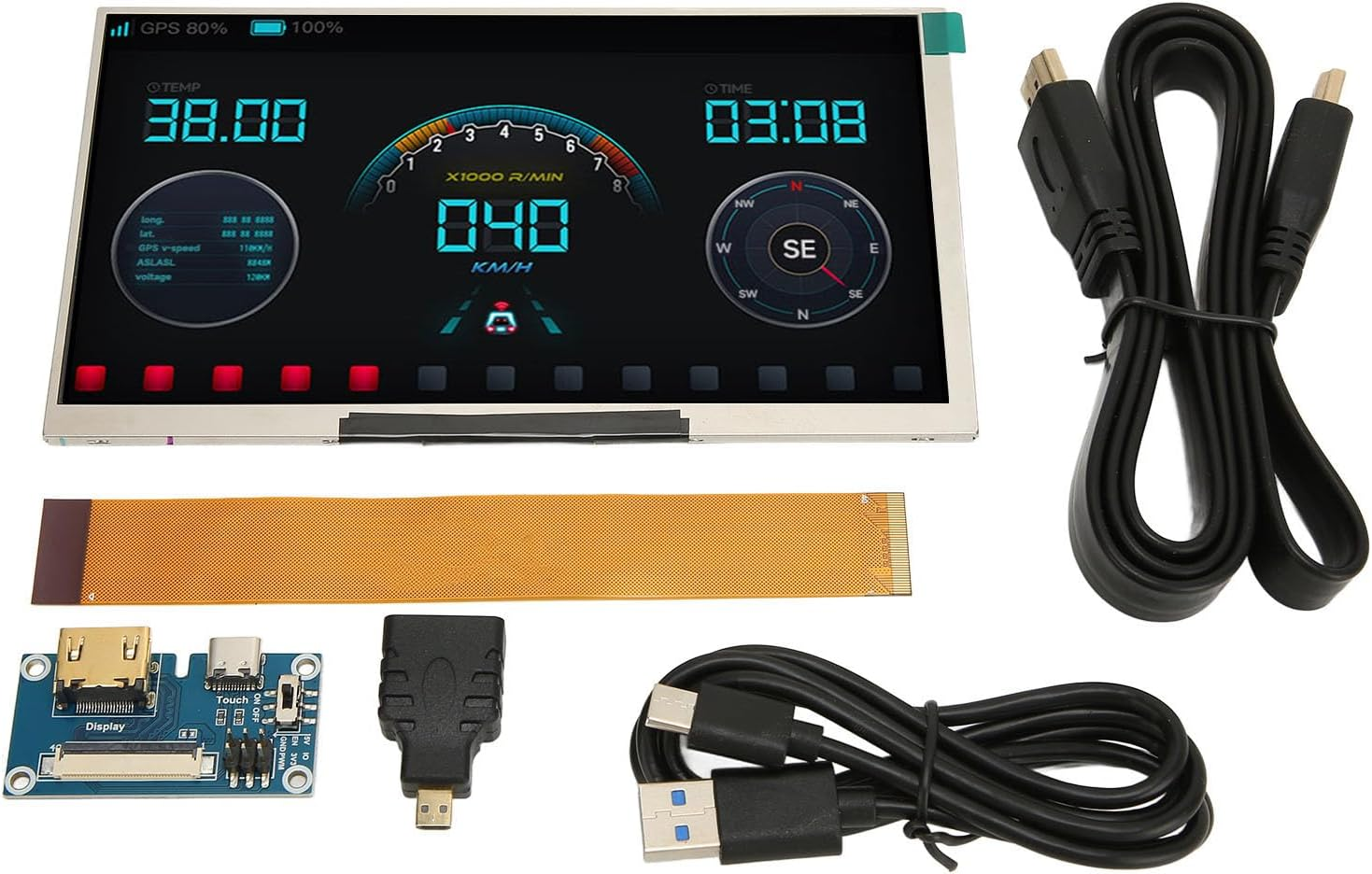 7 Inch IPS Game Monitor 1024X600 170&deg; Viewing Angle Portable Thin Display for Nano Mainboard Computer image number 5