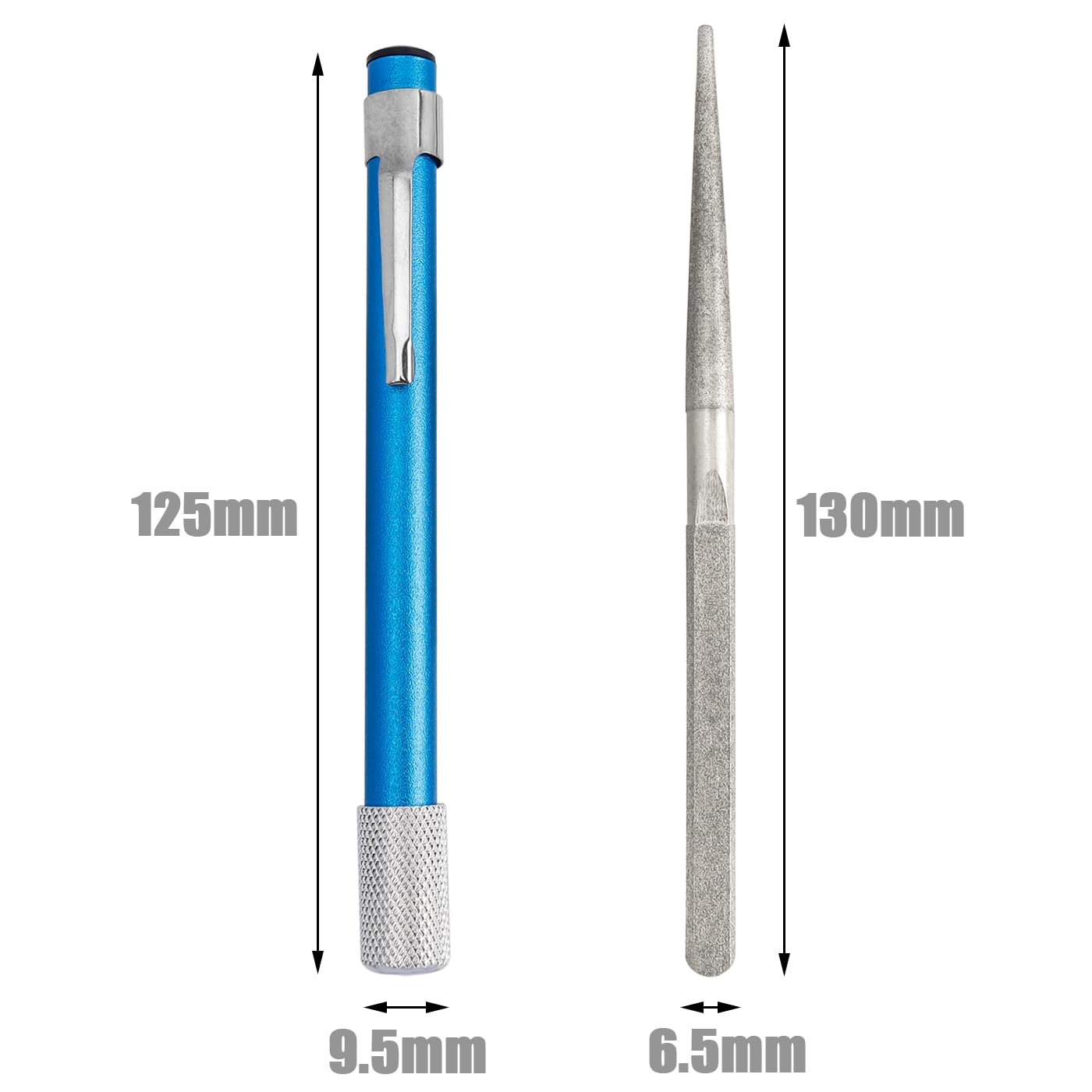 Bestgle 2 Pcs Diamond & Emery Knife Sharpener Rod Pen Type Multipurpose Sharpening Stone for Outdoor, Hunting, Fishing, Kitchen