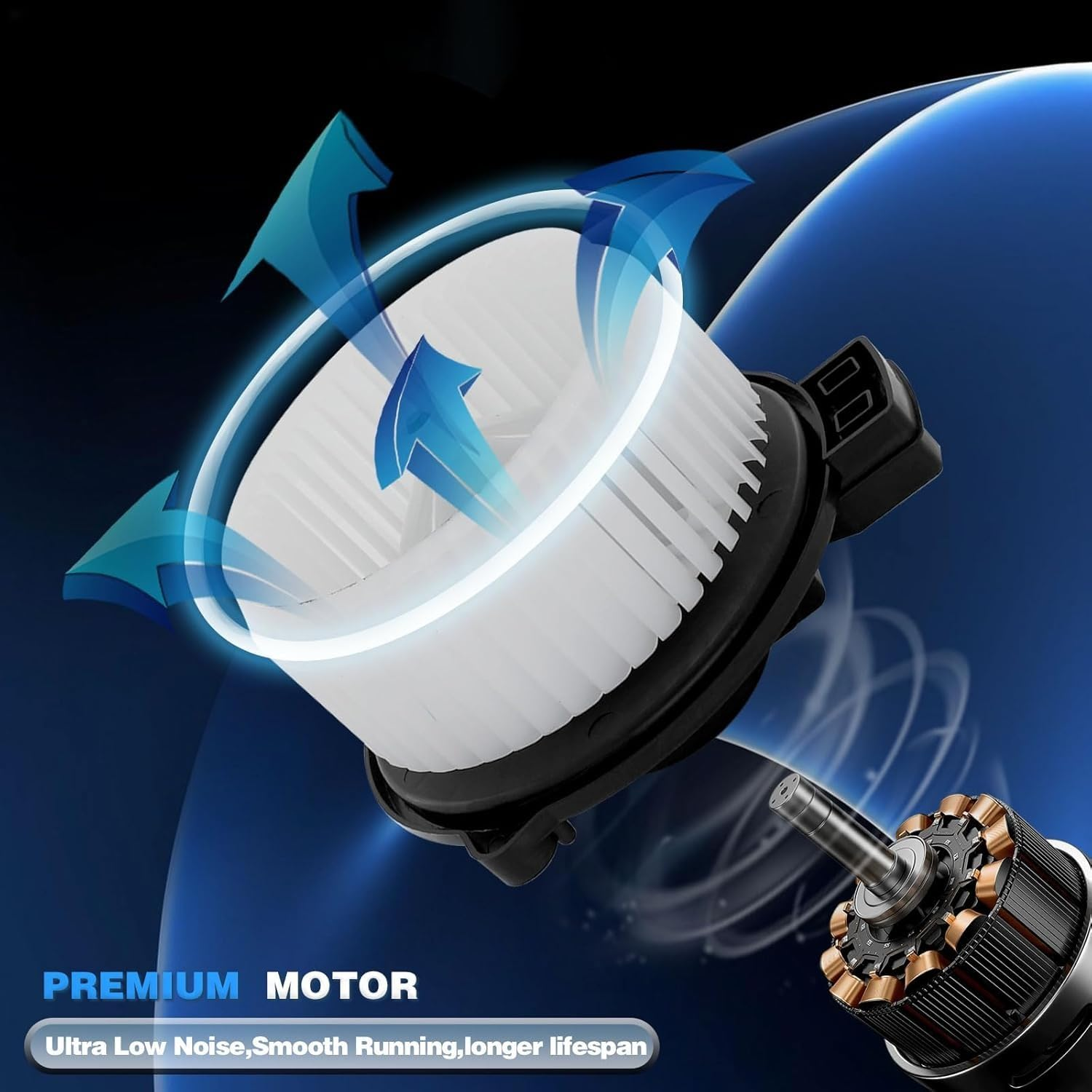 HVAC Heater Blower Motor with Fan Cage Compatible with Honda Fit 2009-2013, Honda City 2009-2013, Replace# 79310-TMO-G01, BM00029DX image number 6