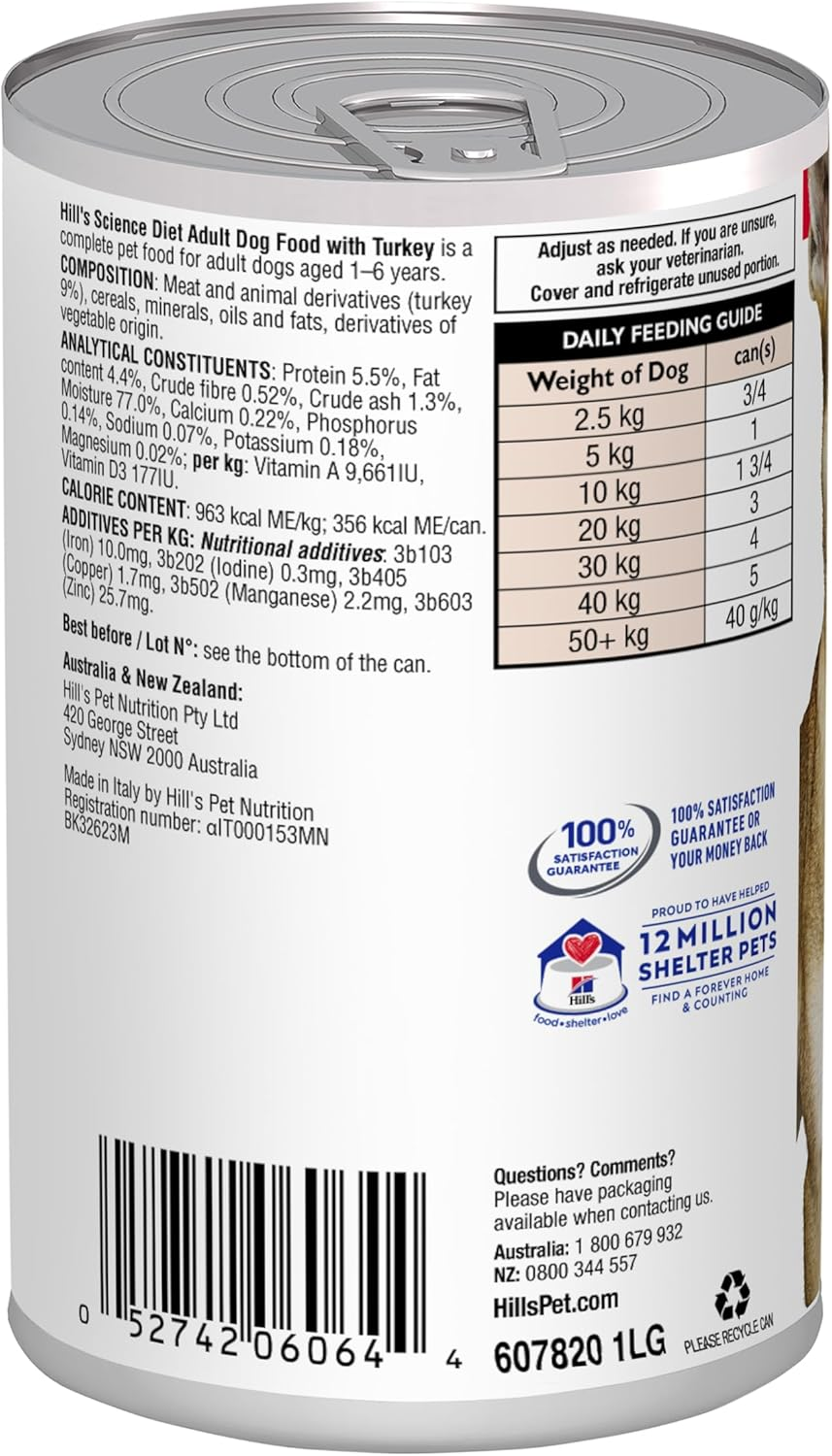 Hill'S Science Diet Adult Sensitive Stomach & Skin with Chicken & Vegetables Canned Dog Food 12X370G image number 4