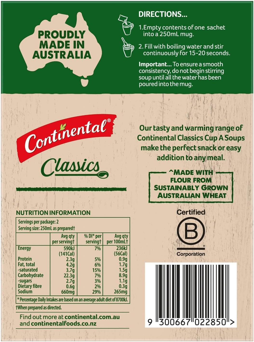 CONTINENTAL Cup-A-Soup | Asian Laksa, 2 Pack, 65G image number 3