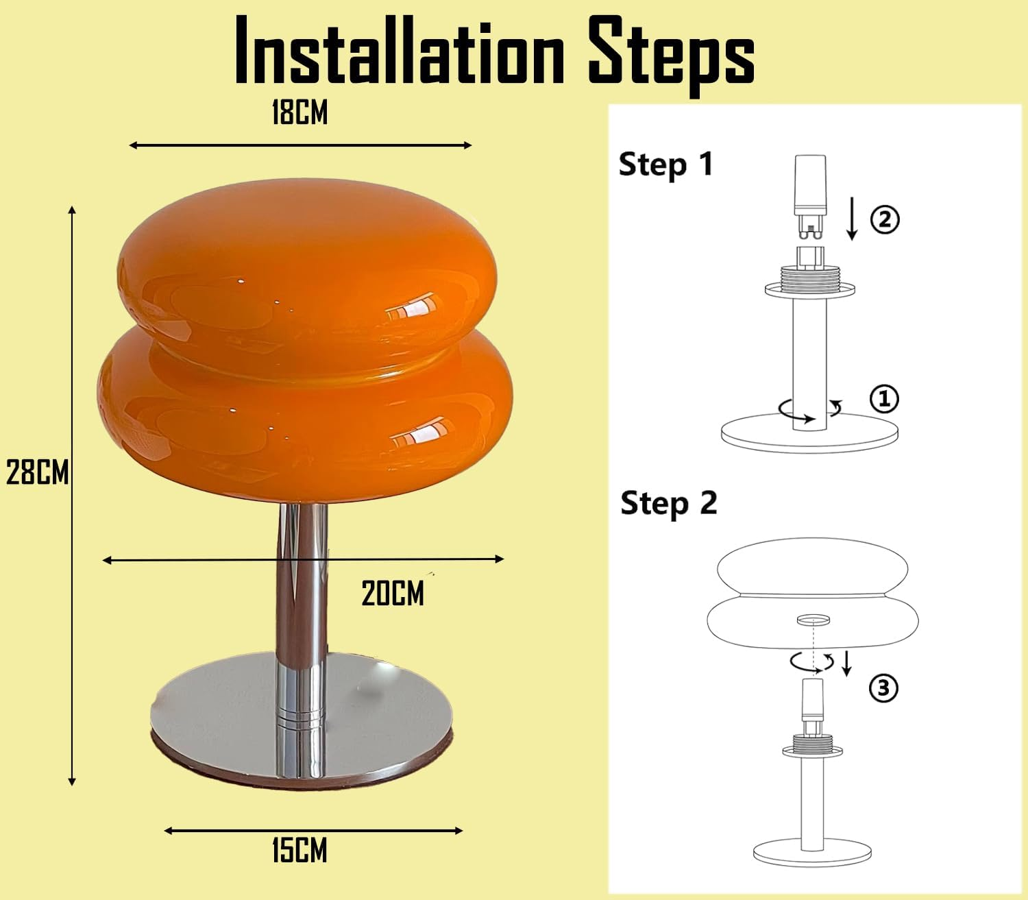 Mushroom Lamp for Bedroom, Modern Egg Tart Table Lamp, Mid Century Modern Bedside Nightstand, 3 Color Dimmable Desk Lamp, Home Decor Ambient Lighting Aesthetic Cute Lamps for Living Room image number 5