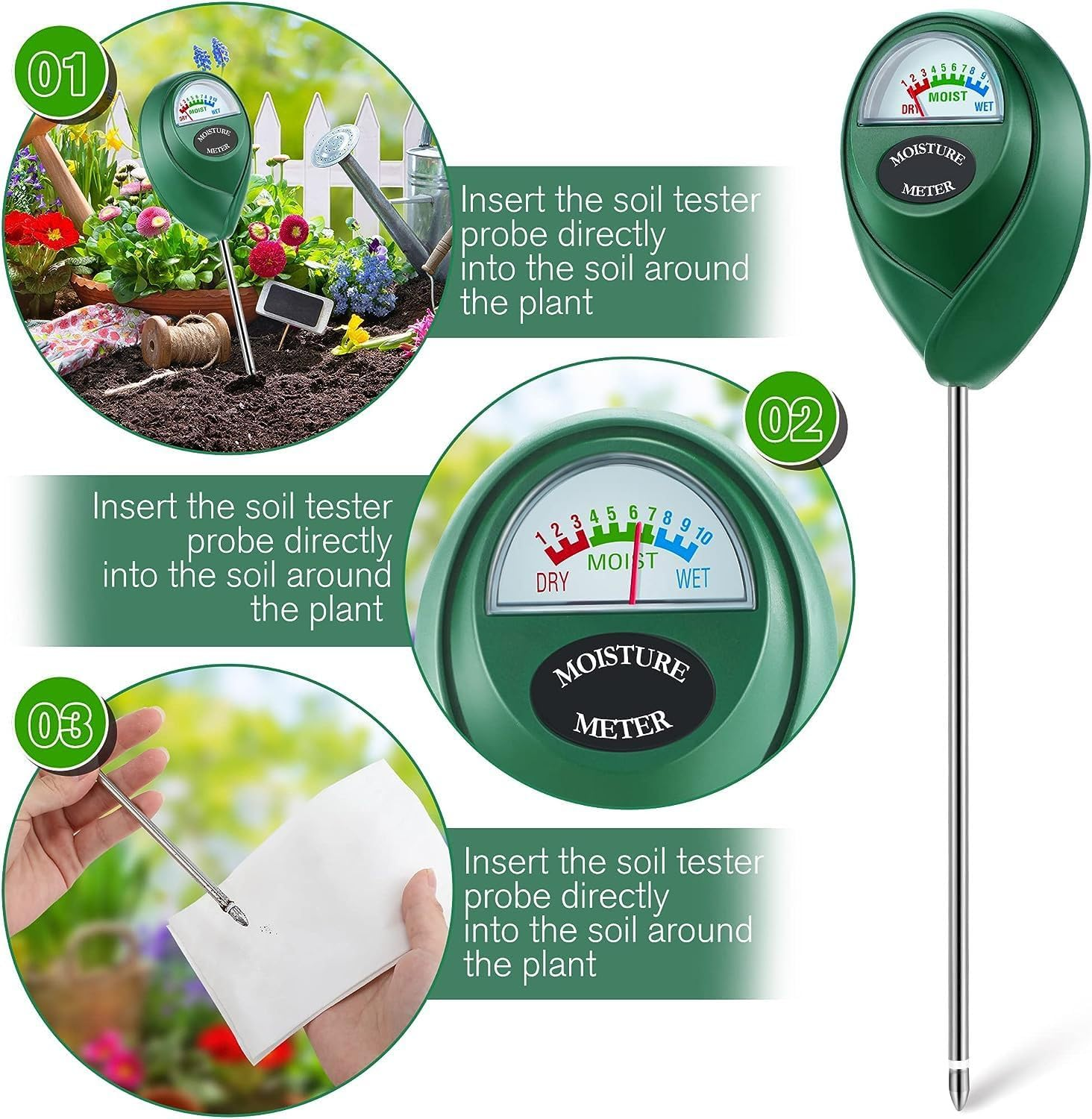 Begrit Soil Moisture Sensor Meter Water Monitor, Hygrometer 1 Pack image number 1