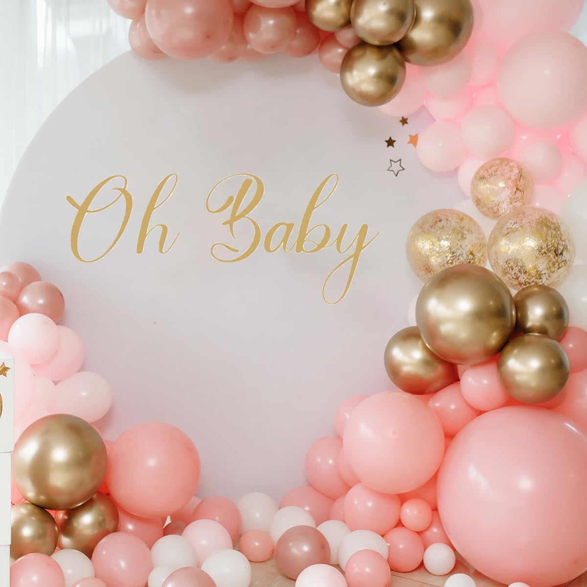 Oh Baby Sign for Backdrop, Baby Shower Party Wall Decal Sign, Oh Baby Wall Decal for Gender Reveal Party Decor, Oh Baby Wall Sticker for Arch Decor, Adorable Baby Banner for Backdrop Party Suppl. image number 2