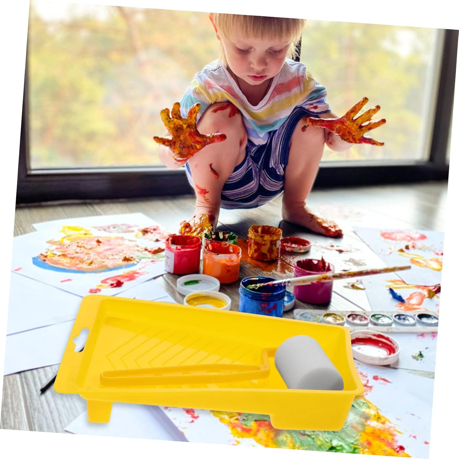 1Set Multi-Function Paint Sponge Roller for Wall Painting Home Decor Comfortable Handle for Art Projects image number 4