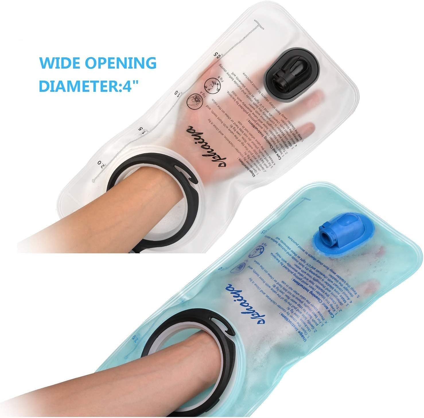 Hydration Bladder 2 Pack+1Pcs Clean Flexible Brush 2 Liter Leak Proof Water Storage Bag Reservoir，Military Hydration Pack Replacement for Hiking Biking Climbing Cycling Running Camping Backpack image number 3